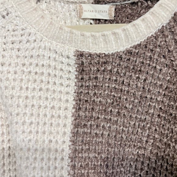 🧶Altar’d State Super Soft Chenille Block-Stripe Sweater – Size L – EUC - Picture 8 of 8